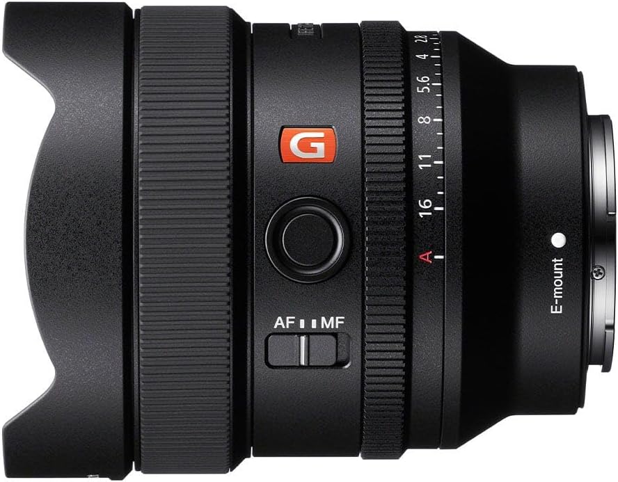 SEL14F18GM – Objectif grand angle 14mm F1.8 GMaster plein format/APS-C, lumineux et compact (monture E, idéal architecture et astro, compatible A7, ZV-E10, A6400, A6700) Unique