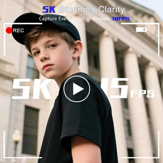 Appareil Photo Numériques 5K 75MP avec WIFI, Carte de 64 Go, Écran Rotatif 3.0" à 180° pour Selfie 18X Digital Zoom Appareil Photo Compacte Digital Caméra pour Vlog, Voyages, YouTube, Débutants (Noir) black