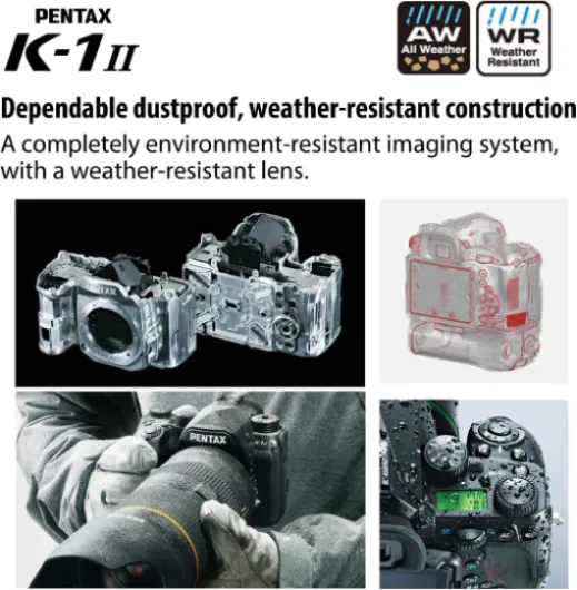 K-1 Mark II Appareil Photo Reflex Numérique: 36, 4 Mégapixels Appareil Photo Numérique Plein Format Haute Résolution Stabilisateur SR II 5 Axes, Dain de 5 Vitesses Résistant Aux Intempéries Body Black