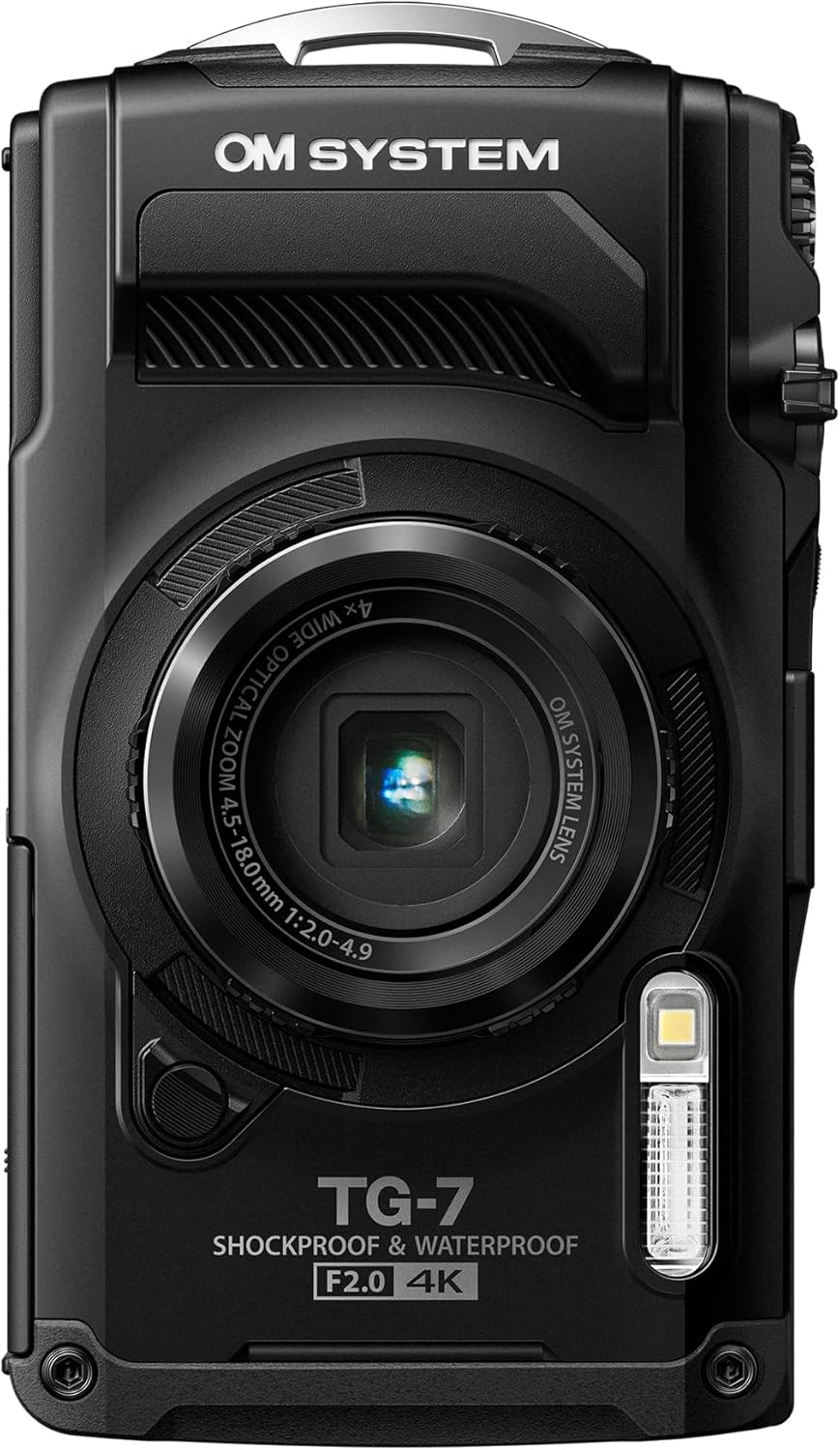 OM SYSTEM Tough TG-7 Noir, 12MP, étanche, Antichoc, Modes sous-Marin et Macro, capteur d'image Haute Vitesse, vidéo 4K, Zoom Grand Angle 4X (successeur de l'Olympus TG-6) - Noir Camera Unique
