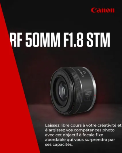 Objectif Appareil Photo Canon RF 50mm F1.8 STM - Compact et Léger pour Appareils Photo EOS R, Ouverture Rapide, Mise au Point Fluide - Idéal pour les Portraits et la Photographie Créative LENTES DE CAMÉRA