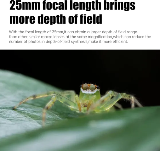 Objectif Ultra Macro 25 mm F2.8 2X-5X, Mise au Point Manuelle Plein Format, Compatible avec Les appareils Photo sans Miroir Sony E Mount A7, A9, NEX-3, NEX-5, NEX-7, etc - for Sony E