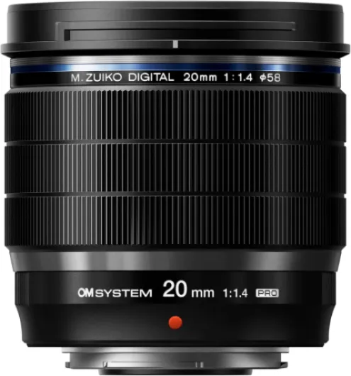 Om System M.ZUIKO Digital Ed 20mm F1.4 Pro, Objectif Standard pour Une Utilisation Professionnelle, adapté à Tous Les appareils Photo MFT (appareils Olympus Om-D et Pen, Panasonic G-Series), Noir Objectif professionnel