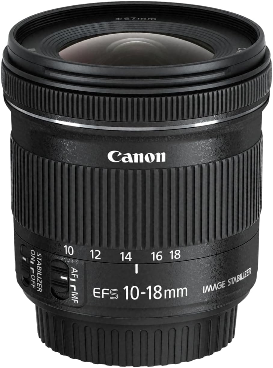EF-S 10-18mm f/4,5-5,6 is STM Objectif Zoom Grand-Angle stabilisé pour Appareil Photo Réflex APS-C EOS, Noir Unique