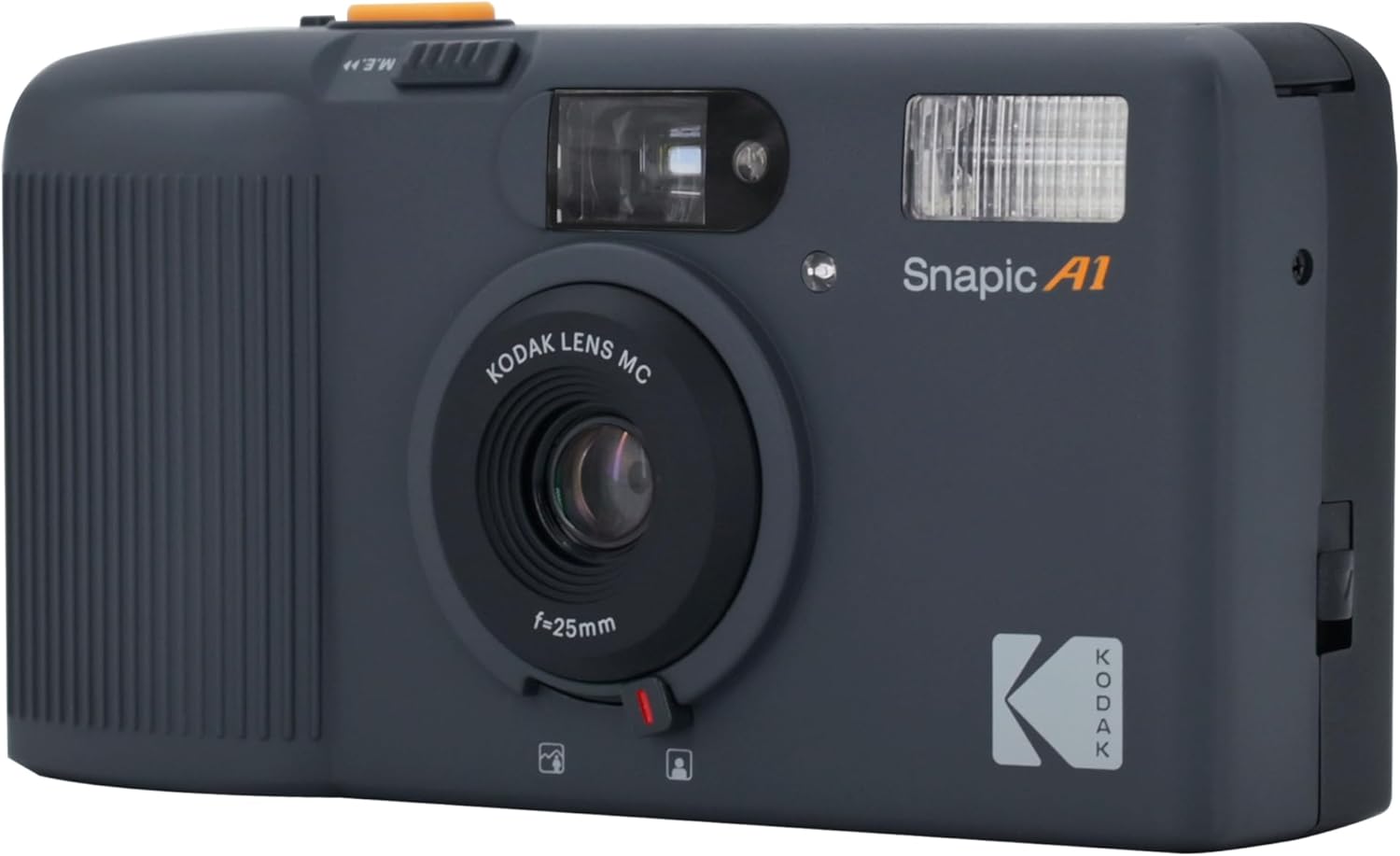 Snapic A1 – Appareil Photo Argentique 35mm Réutilisable avec Objectif en Verre à 3 Éléments, Grand Angle 25mm, Mise au Point 2 Zones et Fonction Double Exposition – Gris Rhino Gris Rhinocéros individuel