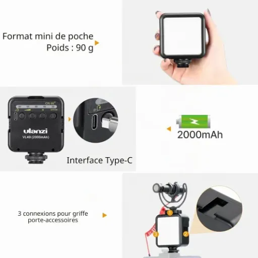 Test ULANZI VL49 : la petite lampe LED qui fait le job pour le vlog et la photo