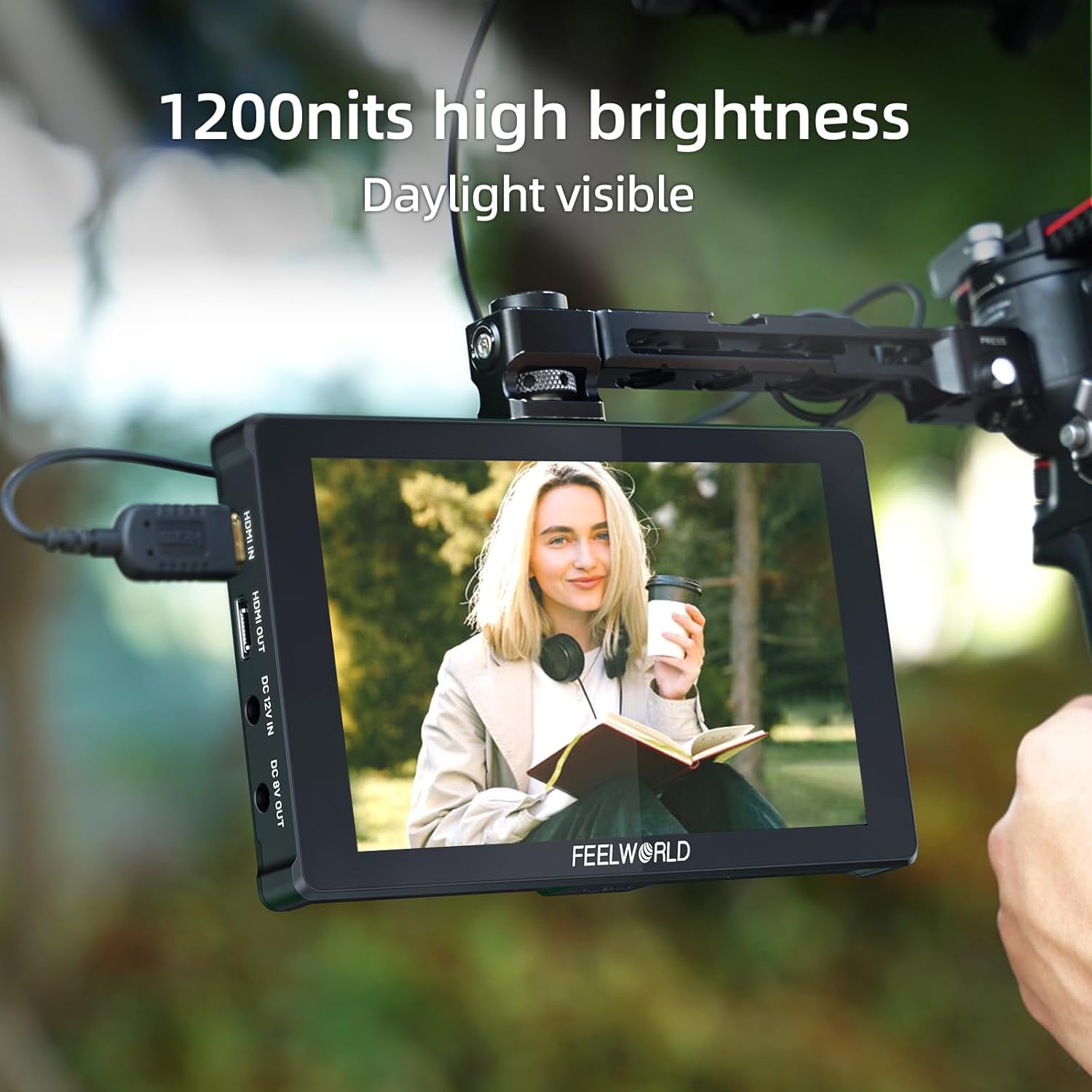 F7 Plus Moniteur de champ pour appareil photo reflex numérique à écran tactile de 17,8 cm, 4K HDMI 1920 x 1200, forme d'onde LUT 3D améliorée, VectorScope Histogramme F970, plaque externe