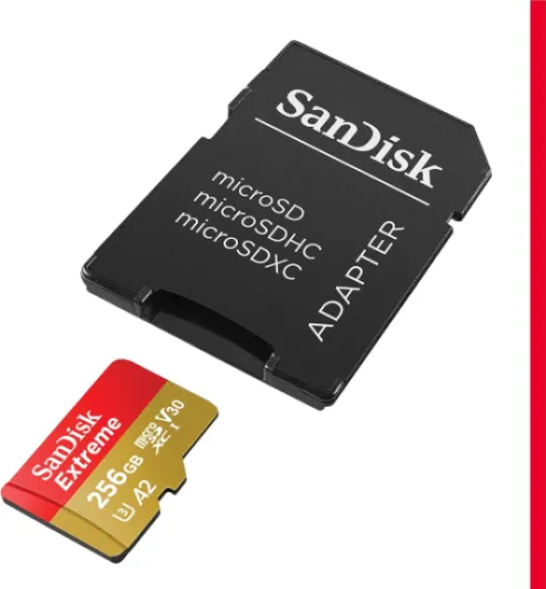 256Go Extreme microSDXC, carte micro sd + adaptateur SD, UHS-I, jusqu'à 190 Mo/s, micro SD carte pour votre smartphone, caméra d'action ou votre droner, RescuePro Deluxe, A2, Class 10, U3, V30 256 GB Standard Extreme